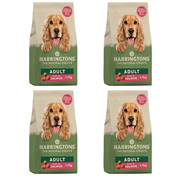 Harringtons Complete Dry Adult Dog Food Salmon & Potato 1.7kg Pack of 4